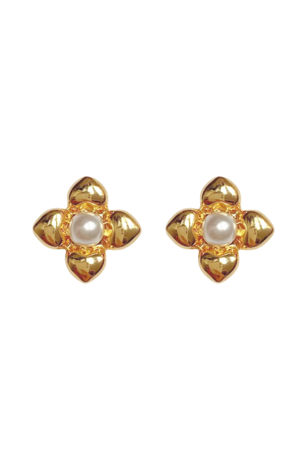 Sapphire' Flower Pearl Earrings
