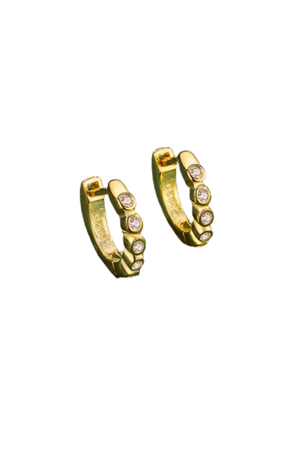 Sapphire' Inlaid Gem Stones Sterling Silver Hoop Earrings (3 Colors)
